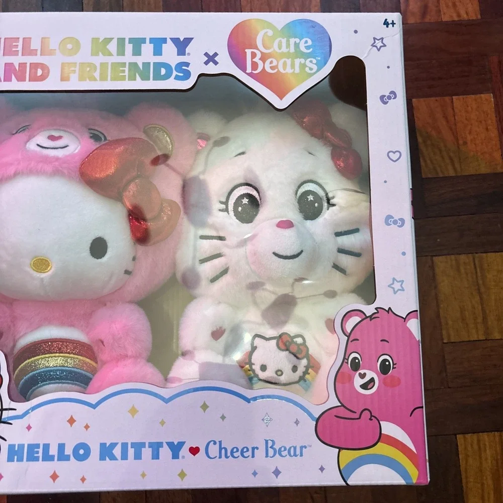 Hello‎ Kitty And Friends X Care Bears Cheer Bear Collectible Plush 2 Pack